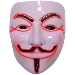Μάσκα Πλαστική με φως Anonymous Κόκκινο