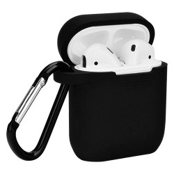Θήκη σιλικόνης για Air-pods με Γάντζο Μαύρο OEM