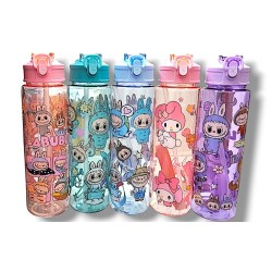 OEM Labubu Cartoon Παγούρι Νερού 750ml με ενσωματωμένο καλαμάκι