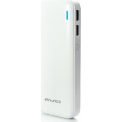 Powerbank με 2 θύρες USB AWEI P75K 10000mAh (Λευκό)
