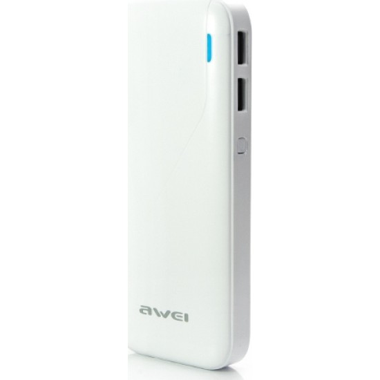 Powerbank με 2 θύρες USB AWEI P75K 10000mAh (Λευκό)