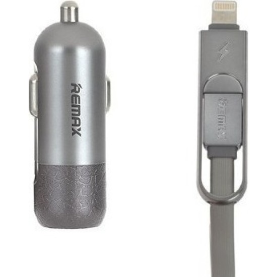 Remax Finchy Φορτιστής Αυτοκινήτου με Καλώδιο Lightning και Micro Usb 5v 3.4A