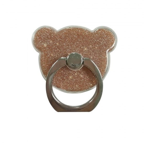 Teddy Bear Ring Stand Holder 360 Degree Rotation with Glitter - Χρυσό Teddy Bear Ring Stand Holder 360 Degree Rotation with Glitter - Χρυσό