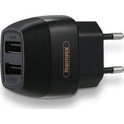 Remax Universal Φορτιστής για smartphones 5V/2.1A 2 x USB Μαύρος Flinc RP-U29