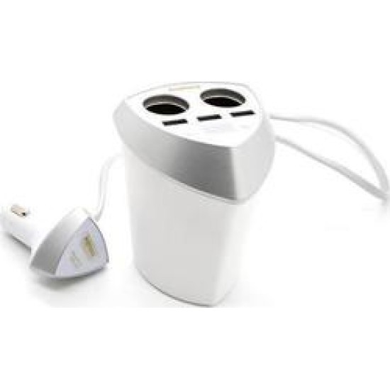 Φορτιστής Αυτοκινήτου Remax με 2 θέσεις για Αναπτήρα & Βολτόμετρο CR-3XP Άσπρο