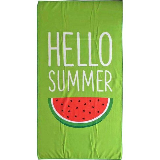 ΠΕΤΣΕΤΑ ΘΑΛΑΣΣΗΣ ΤΥΠΩΜΕΝΗ MICROFIBER 70x140cm   245gr SUMMERtiempo 622154  S6 Πράσινη