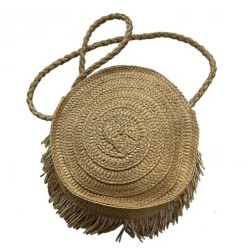 ΤΣΑΝΤΑ ΣΤΡΟΓΓΥΛΗ ΨΑΘΟΧΑΡΤΟ ΚΡΟΣΙΑ Φ24cm SUMMERtiempo 622562 Μπεζ Σκούρο