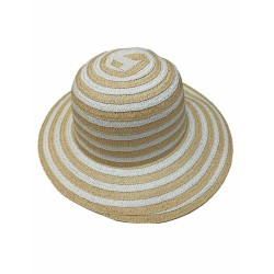 ΚΑΠΕΛΟ ΓΥΝΑΙΚΕΙΟ ΨΑΘΟΧΑΡΤΟ ΜΕ ΡΙΓΕΣ Φ37cm SUMMERtiempo 622569 Μπεζ