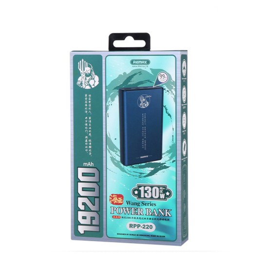 Remax Aquaman Power Bank 19200mAh 130W με Θύρα USB-A και 2 Θύρες USB-C Power Delivery Μπλε