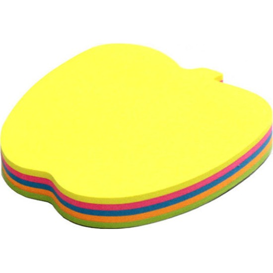 Χρωματιστά αυτοκόλλητα χαρτάκια σημειώσεων 7x6cm - Σχήμα Μήλο