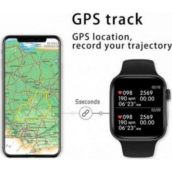 FT30 44mm Smartwatch με Παλμογράφο (Μαύρο)