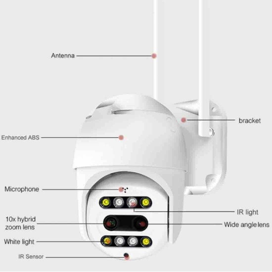Andowl IP Κάμερα Παρακολούθησης Wi-Fi 4K Αδιάβροχη με Αμφίδρομη Επικοινωνία Q-S2000X Andowl IP Κάμερα Παρακολούθησης Wi-Fi 4K Αδιάβροχη με Αμφίδρομη Επικοινωνία Q-S2000X