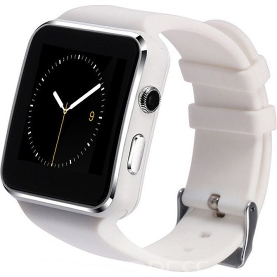 Smart Watch X6 Σπορ ρολόι τηλέφωνο με κάμερα, Bluetooth, Υποστήριξη κάρτας SIM White