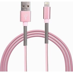 Καλώδιο ταχείας φόρτισης Lightning Fineblue F-C01 2.1A με έλασμα – Ροζ