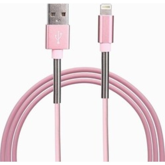 Καλώδιο ταχείας φόρτισης Lightning Fineblue F-C01 2.1A με έλασμα – Ροζ Καλώδιο ταχείας φόρτισης Lightning Fineblue F-C01 2.1A με έλασμα – Ροζ