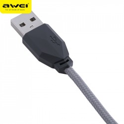 Awei cl-982 Καλώδιο Φόρτισης και Μεταφοράς Δεδομένων USB σε Micro USB 1mm Γκρί