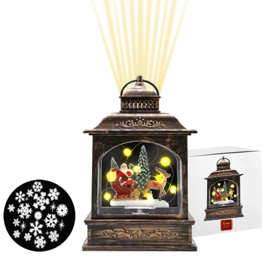 Φανάρι Άγιος με 10 LED & Προτζέκτορα USB/Μπαταρίας 21×13,5x8cm