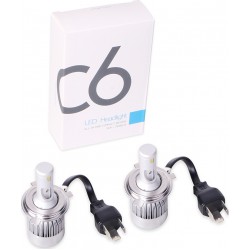 OEM H3 COB Led Headlighs C6 9-30V 2τμχ Box