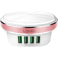 Led Λάμπα-Διακόπτης με 4 θύρες USB 4.4Α (AUTO-ID) LDNIO A4406