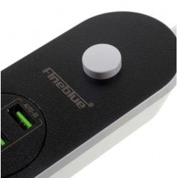 Πολύπριζο Ασφαλείας με 3 USB και 3 Πρίζες Fineblue