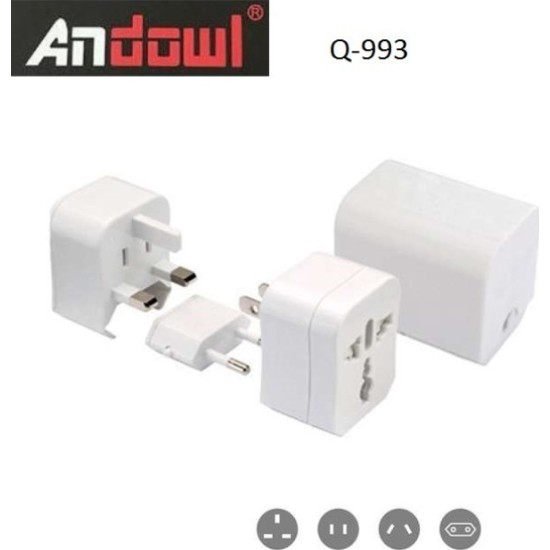 Andowl AC Q-993 Αντάπτορας Πρίζας από Universal σε Universal Andowl AC Q-993 Αντάπτορας Πρίζας από Universal σε Universal
