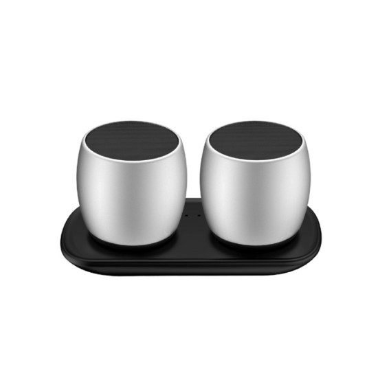 Q1 ANDOWL ΖΕΥΓΑΡΙ ΜΙΝΙ ΗΧΕΙΩΝ ΦΟΡΗΤΟ silver