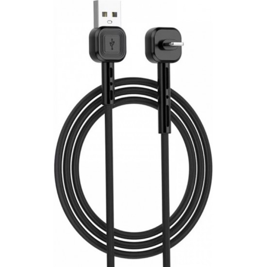 Awei Angle (90°) USB to Lightning Cable Μαύρο 1m (CL-65)