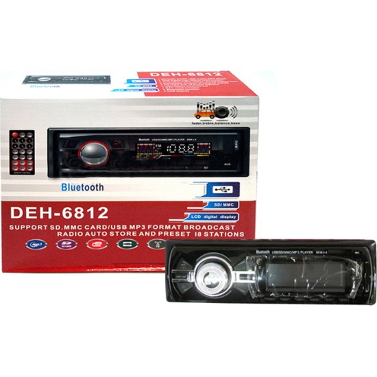 Mp3 Player αυτοκινήτου με υποδοχή AUX/USB/SD, bluetooth, FM και τηλεχειριστήριο -DEH-6816