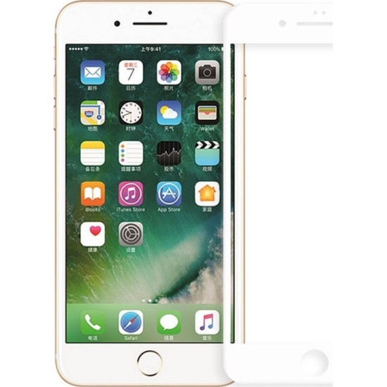 Full Face Tempered glass / Αντιχαρακτικό Γυαλί Πλήρους Οθόνης 3D Για iPhone 6 / 6S Plus Άσπρο