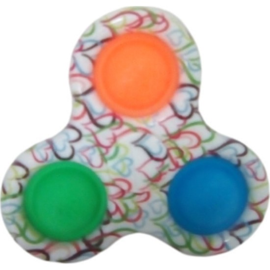 Push pop it Bubble Fidget spinner τριπλό άσπρο σχέδια