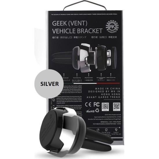 WK Magnetic Car Holder 360 Degree Premium Vehicle Bracket WA-S10 (Silver) WK Magnetic Car Holder 360 Degree Premium Vehicle Bracket WA-S10 (Silver)