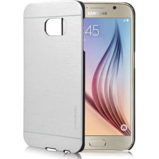 Samsung Galaxy S6 Aluminium Metal Hard Back Cover Θήκη Ασημί  (Motomo)