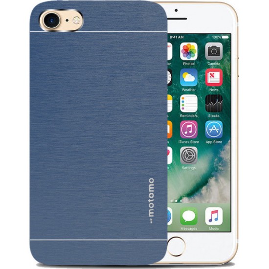 iPhone 8/7 - θήκη Αλουμινίου Μπλε Ανθρακί Motomo