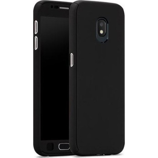 OEM Full Cover Case & Tempered Glass Μαύρο (Galaxy J7 2017