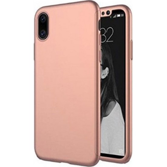OEM 360 Full Body Ροζ + Tempered Glass (iPhone X/Xs)