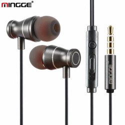 Mingge m12 Μαγνητικά Eνσύρματα Ακουστικά με Μικρόφωνο Μαύρο