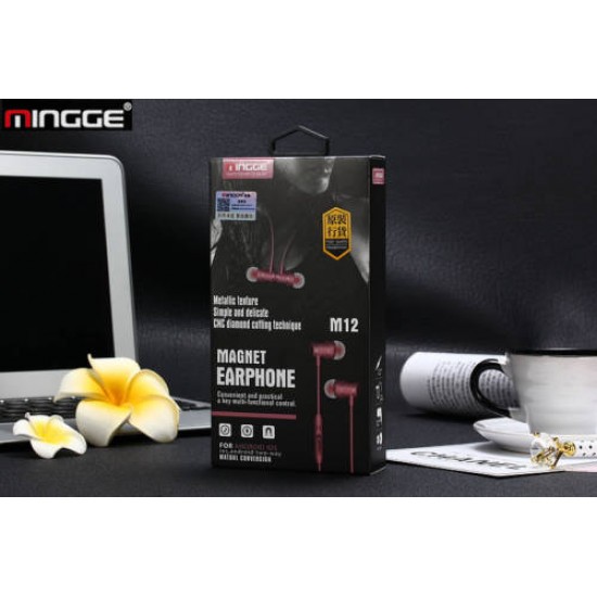 Mingge m12 Μαγνητικά Eνσύρματα Ακουστικά με Μικρόφωνο Ασημί Mingge m12 Μαγνητικά Eνσύρματα Ακουστικά με Μικρόφωνο Ασημί