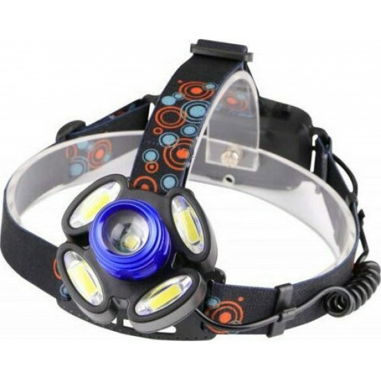 Αδιάβροχος Φακός Κεφαλής / HeadLight Rotary Zoom T6 x 1 + LED x 4 OEM