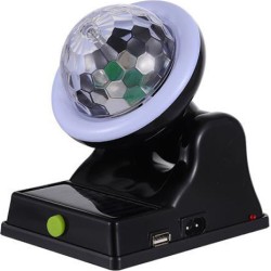 Επαναφορτιζόμενο Ηλιακό LED Effect Φωτορυθμικό - DJ Crystal Ball Multifunctional Table Lamp - OEM 388A