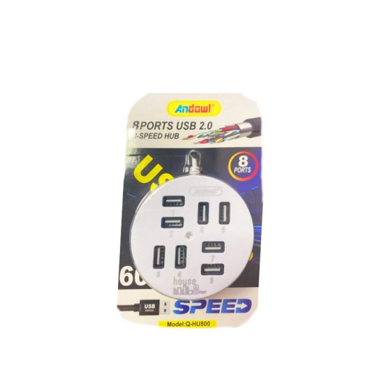 USB 2.0 HI-SPEED Hub 8 Θυρών Με Καλώδιο 60cm Andowl Q-HU800 USB 2.0 HI-SPEED Hub 8 Θυρών Με Καλώδιο 60cm Andowl Q-HU800