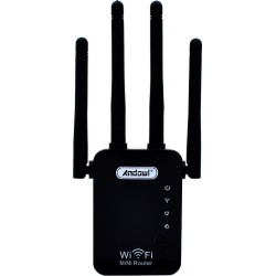 Ασύρματο WiFi N Router/Repeater 300Mbps WPS Andowl Q-A45 – Μαύρο