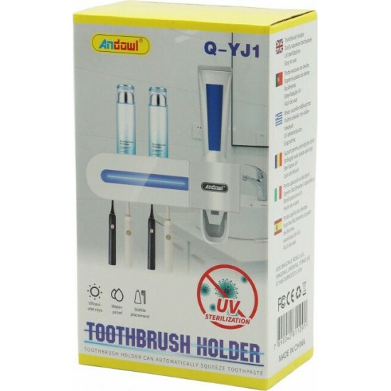 Θήκη για Οδοντόβουρτσες Επιτοίχια Πλαστική ANDOWL Q-YJ1 (Λευκή)