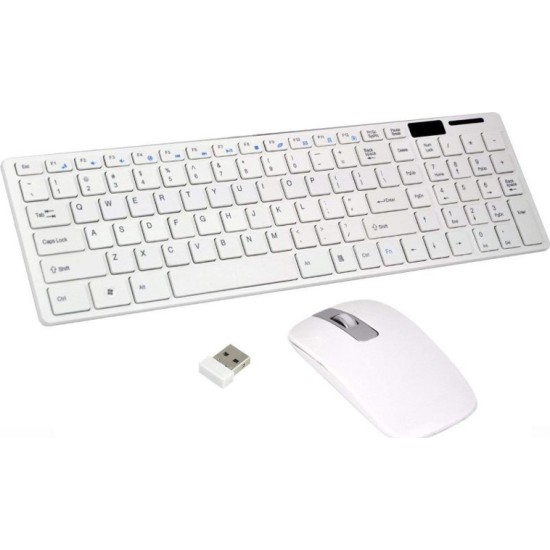Touchglobal K06 Ασύρματο Σετ Πληκτρολόγιο & Ποντίκι Αγγλικό US (Λευκό)