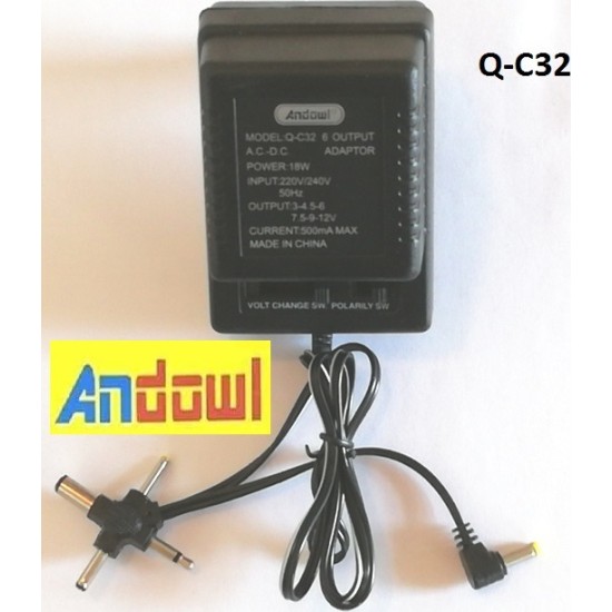 Andowl Q-C32 Universal Τροφοδοτικό 12V 500mAh