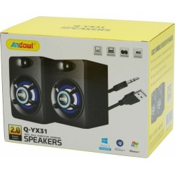 Andowl Q-YX31 Ηχεία Υπολογιστή 2.0 με Ισχύ 6W (Μαύρο)