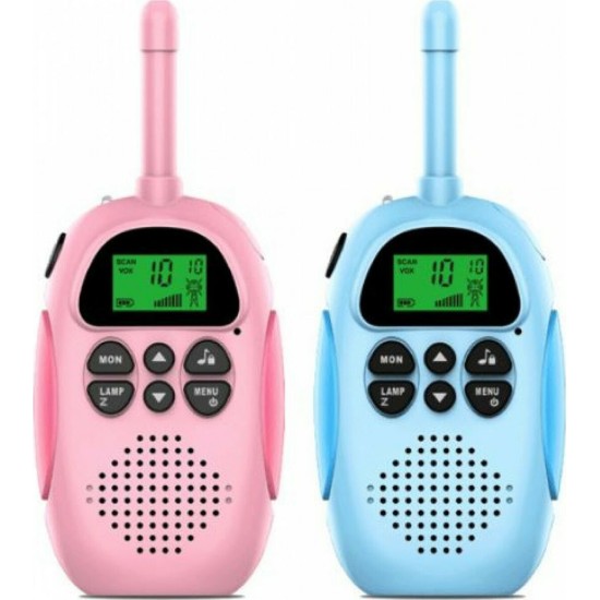 Σετ Παιδικοί Ασύρματοι Πομποδέκτες 2 τεμ – Eνδοεπικοινωνία Walkie Talkie Χρώματος Μπλε- Ροζ Children Intercom S-610