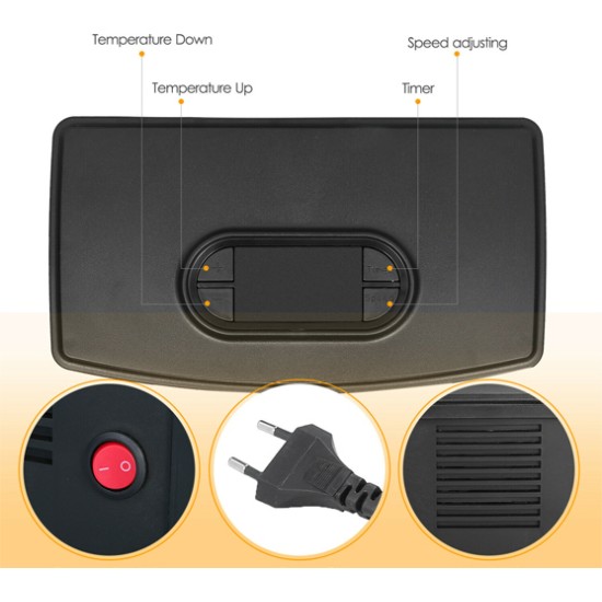 81011FLH00BK Επιδαπέδιο Ηλεκτρικό Τζάκι 1000W 22.5x15.5cm Μαύρο