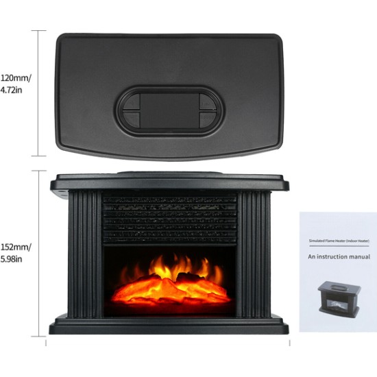 81011FLH00BK Επιδαπέδιο Ηλεκτρικό Τζάκι 1000W 22.5x15.5cm Μαύρο