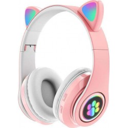 Ασύρματα Over Ear Παιδικά Ακουστικά Cat P33M Ροζ