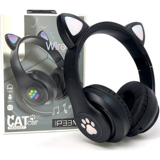 Ασύρματα Over Ear Παιδικά Ακουστικά Cat P33M Μαύρα